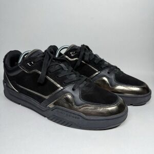 NEW Kurt Geiger Men's US‎ 10.5 / 44.5 Black Metallic Regan Lace Up Sneaker Shoes